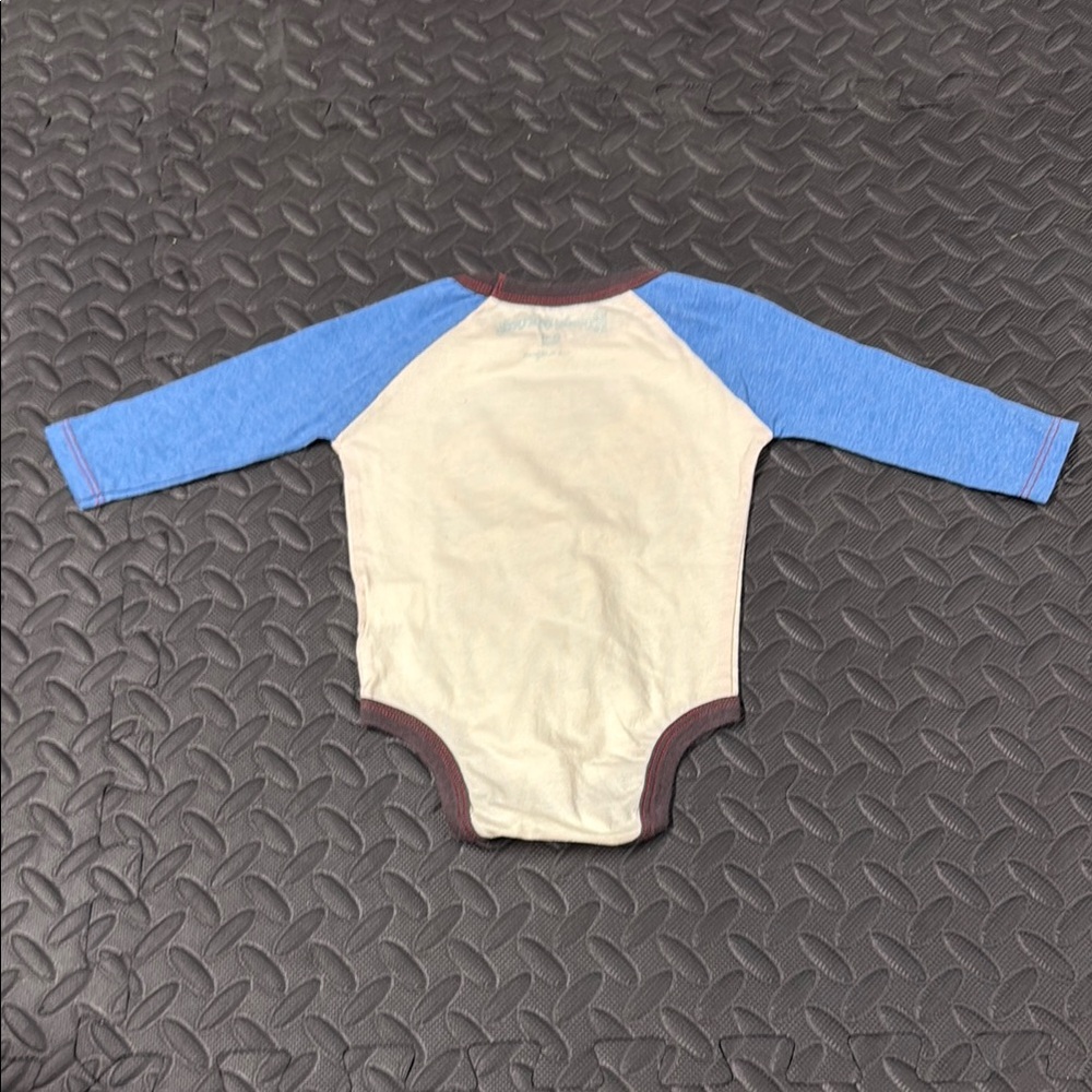 Rowdy Sprout Cream and Blue Hendrix Graphic Bodysuit - Picture 6 of 6